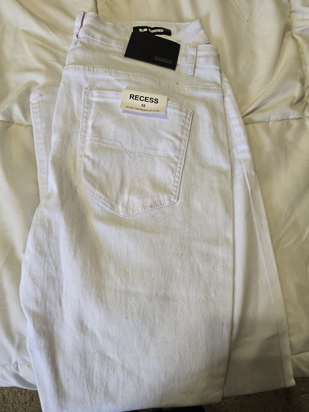 Slim Tapered Men's Jeans — White